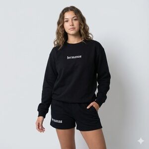 New 2-Piece Sweatshirt & Shorts Set – 100% Cotton – Size XL